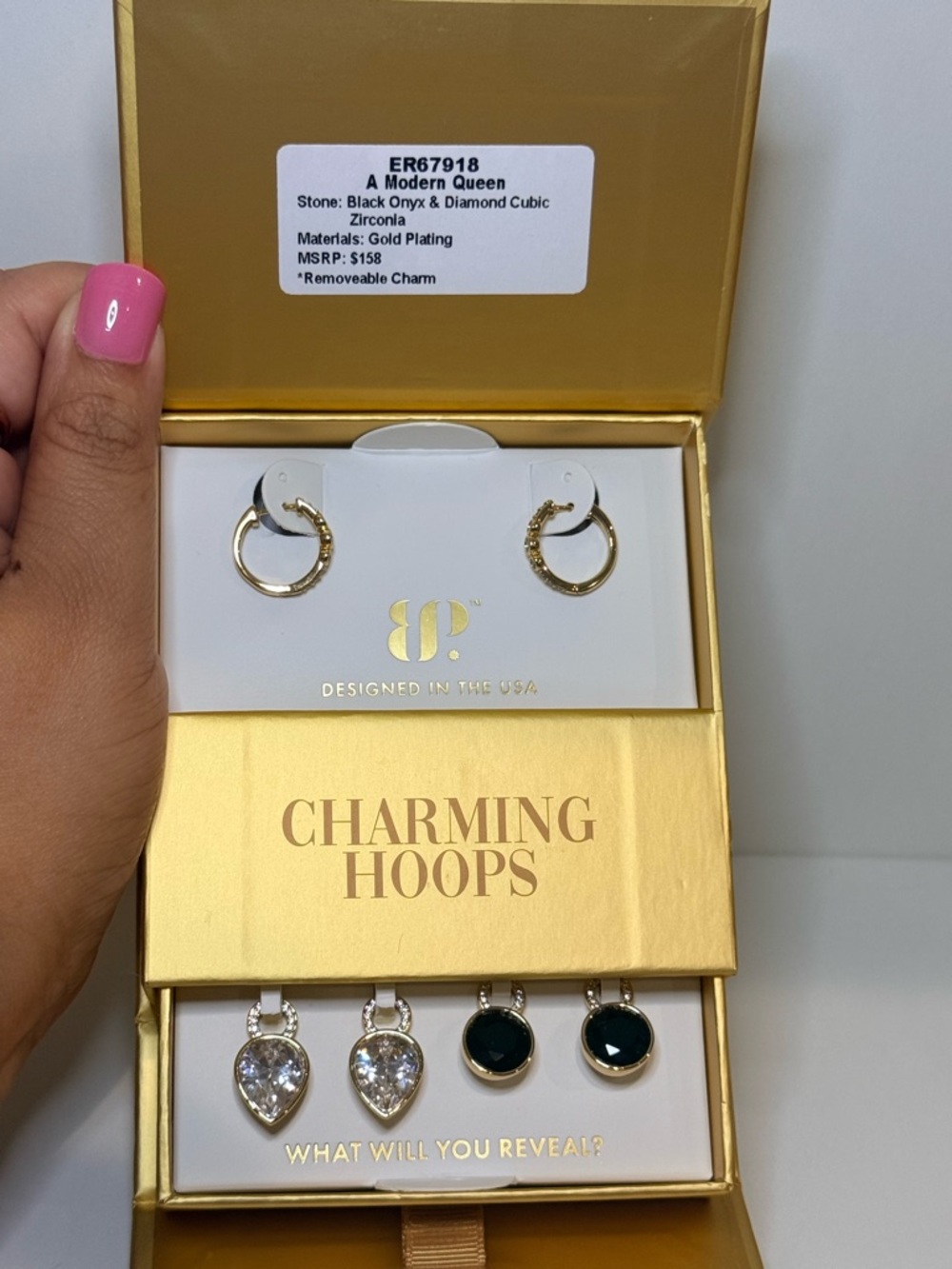 BP Gold-Plated Charming Hoops Earring Set “A Modern Queen”ER67918